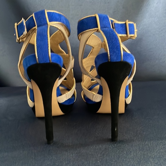 BCBG Max Azria blue and gold heels - Picture 3 of 4